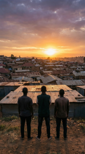 Fecane Child Foundation team looking out over Wakiso slums reflecting on 2020 impact.