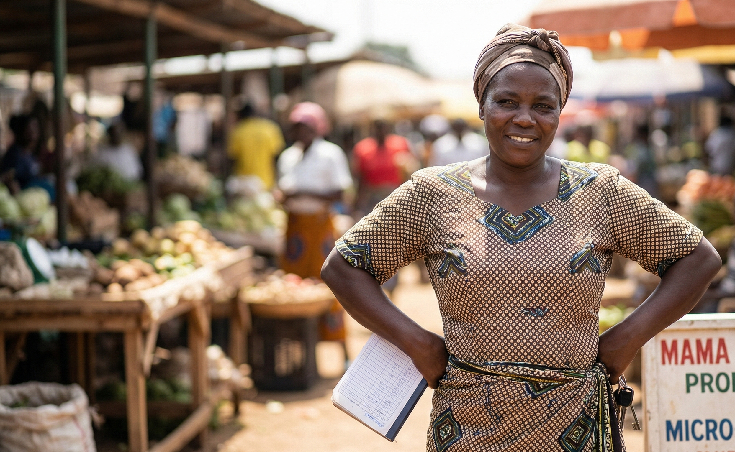 A resilient single mother and community leader in Wakiso smiling confidently on International Women's Day 2025.