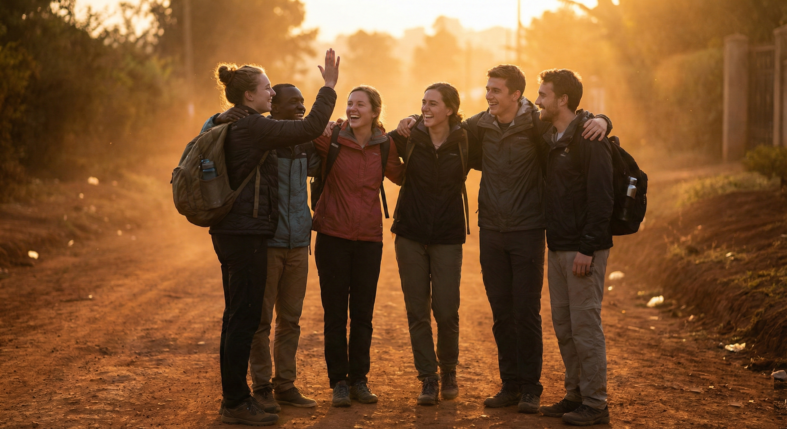Young youth volunteers in Wakiso uniting to support Fecane Child Foundation community programs.